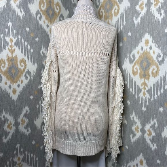 Ralph Lauren Pre Fall ‘15 Collection Ivory Italian Silk Fringe Tunic Sweater - Picture 9 of 16